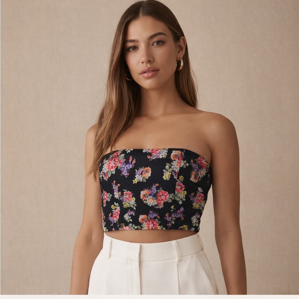 ALICE + OLIVIA |by Stacey Bendet |Ceresi |Shirred |Floral-Print Crepe Top|Size 8